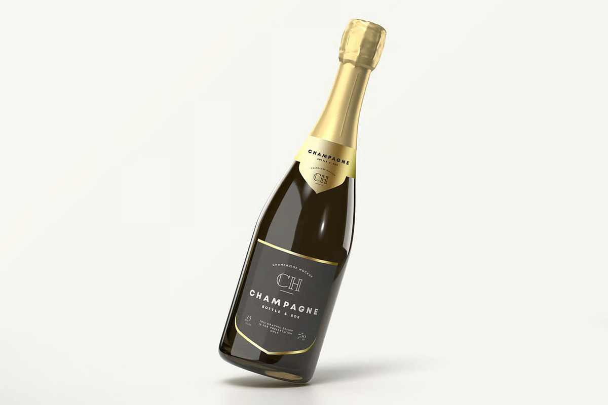 Champagne Bottle Mock-up, a Product Mockup by zippypixelstudio (Photo 10 of 16)