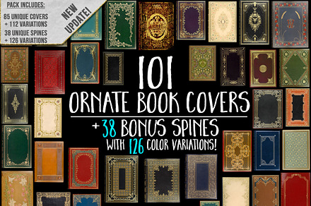 101 High-Res Antique Book Covers, a Texture Graphic by Paper Element