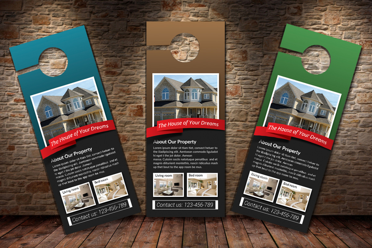 Real Estate Agency PSD Door Hanger, a Stationery Template by Business Flyers (Photo 1 of 3)