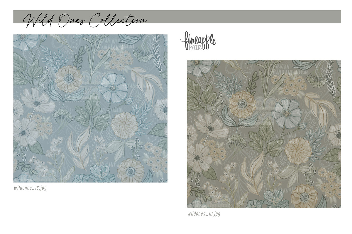 Boho Floral Digital Paper, a Pattern Graphic by FINEAPPLE (Photo 3 of 12)