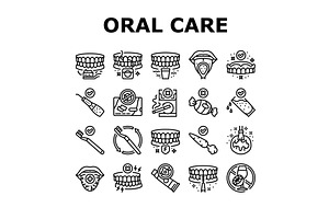 oral care toothpaste icons set, an Object Illustration by pikepicture