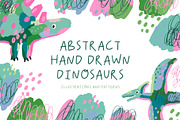 Abstract Hand Drawn Dinosaurs, an Animal Illustration by Barkova Nadya (Thumbnail 1 of 8)