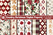 Country Christmas Digital Papers, a Pattern Graphic by SinaCreation (Thumbnail 1 of 5)