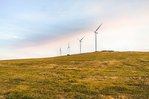 Autumn hills with wind turbines, a Wallpaper Photo by SkyNext