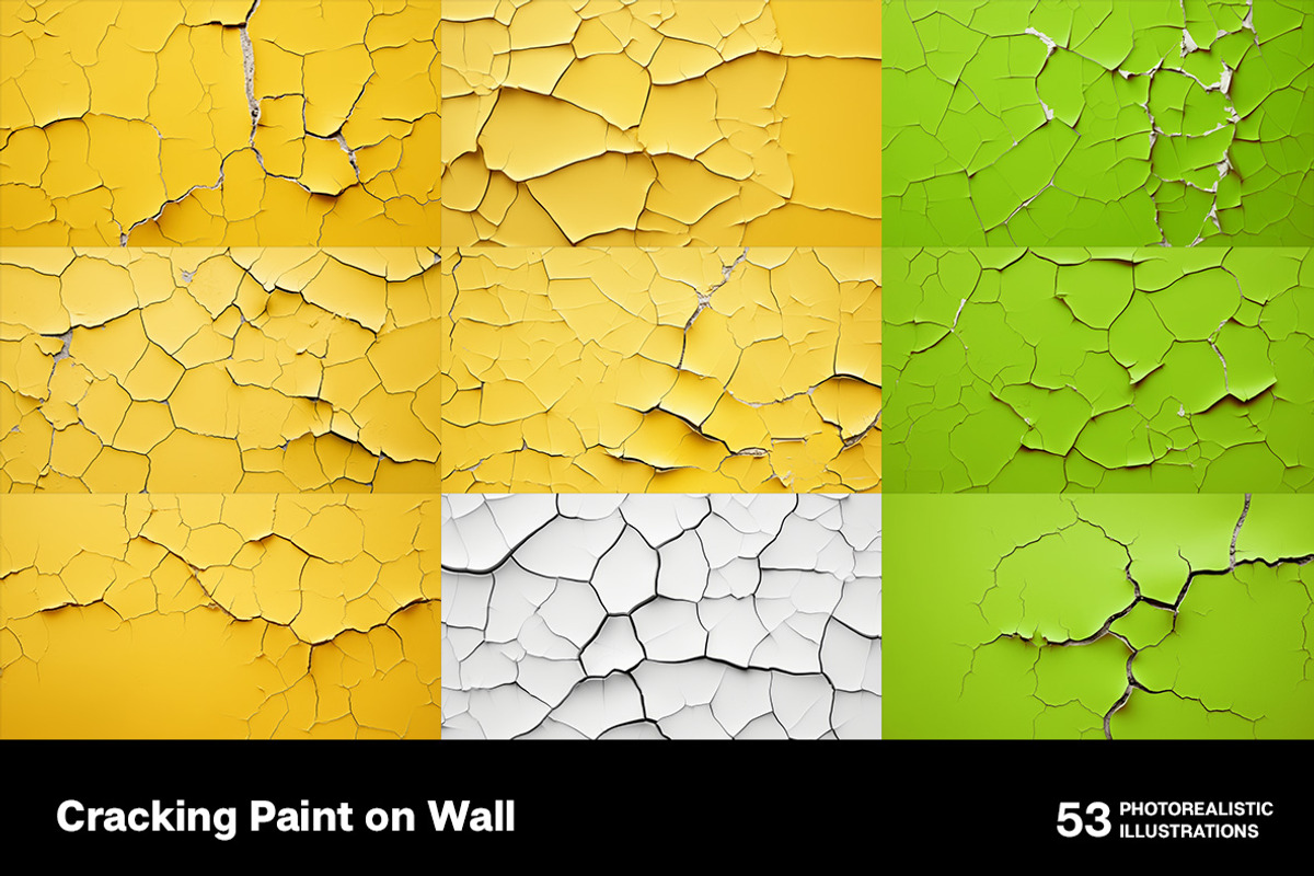 Cracking paint on wall. 53 images, a Texture Graphic by Handmadefont (Photo 7 of 12)