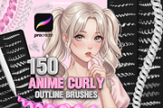 Procreate Hair Female Portrait brush, a Brush Add-On by Revabrush (Thumbnail 1 of 8)