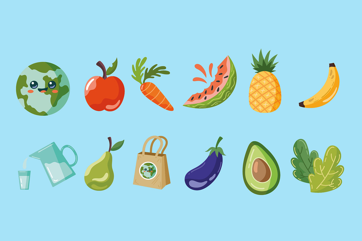Healthy World Day Illustration Set