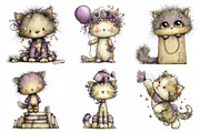 Whimsical Funny Cats Clipart, an Illustration by Daily.Designs (Thumbnail 6 of 6)