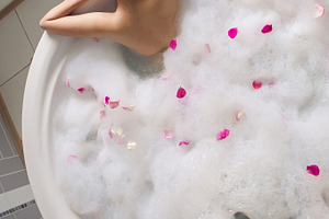 Girl lying on belly featuring spa, relax, and hotel