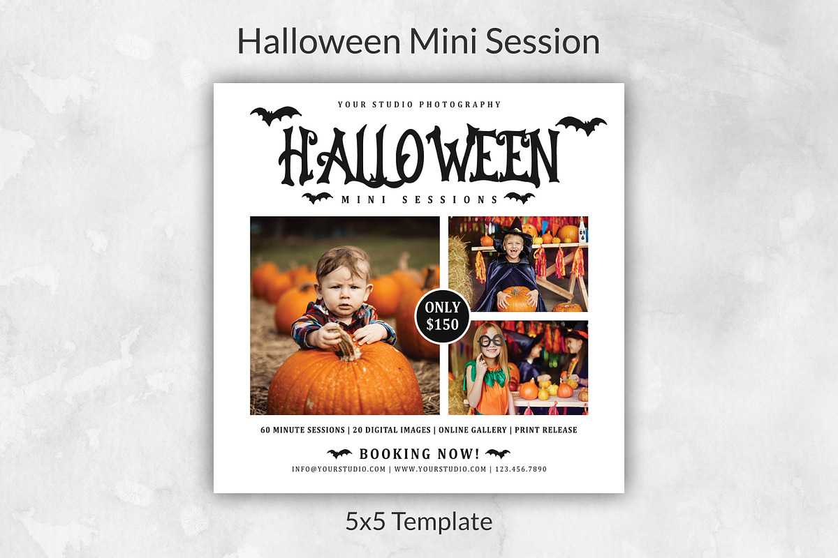 Halloween mini session template, a Card Template by Designscozy (Photo 2 of 2)