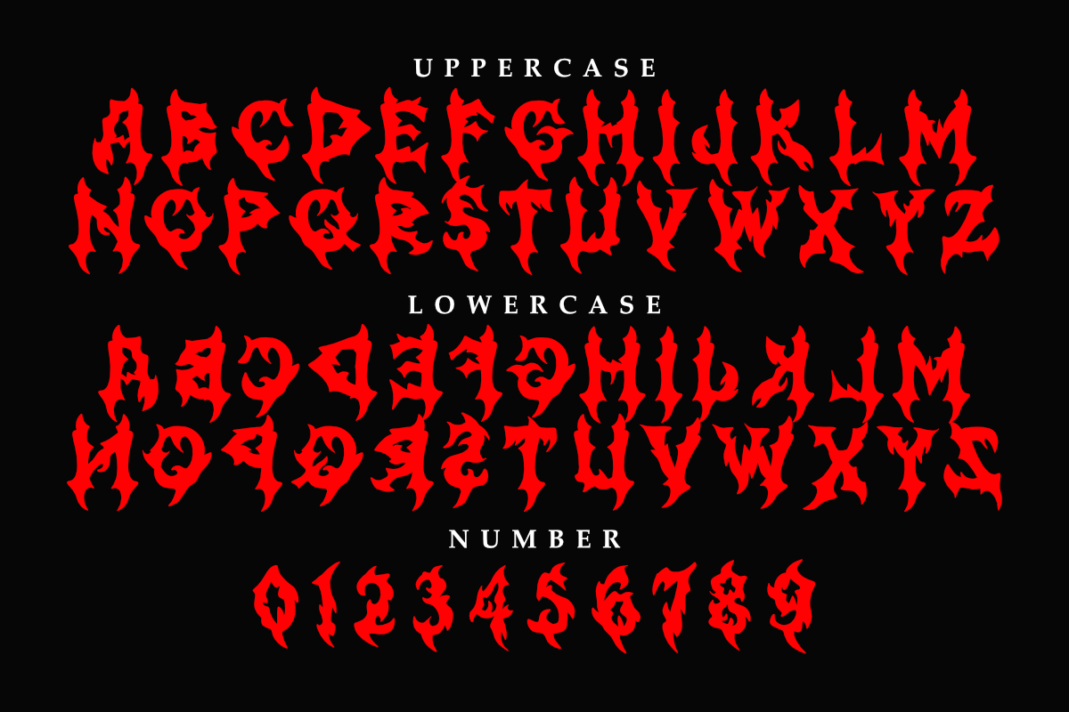 Dendam - Aggressive Black Metal font, a Blackletter Font by Masyafi Studio (Photo 3 of 6)