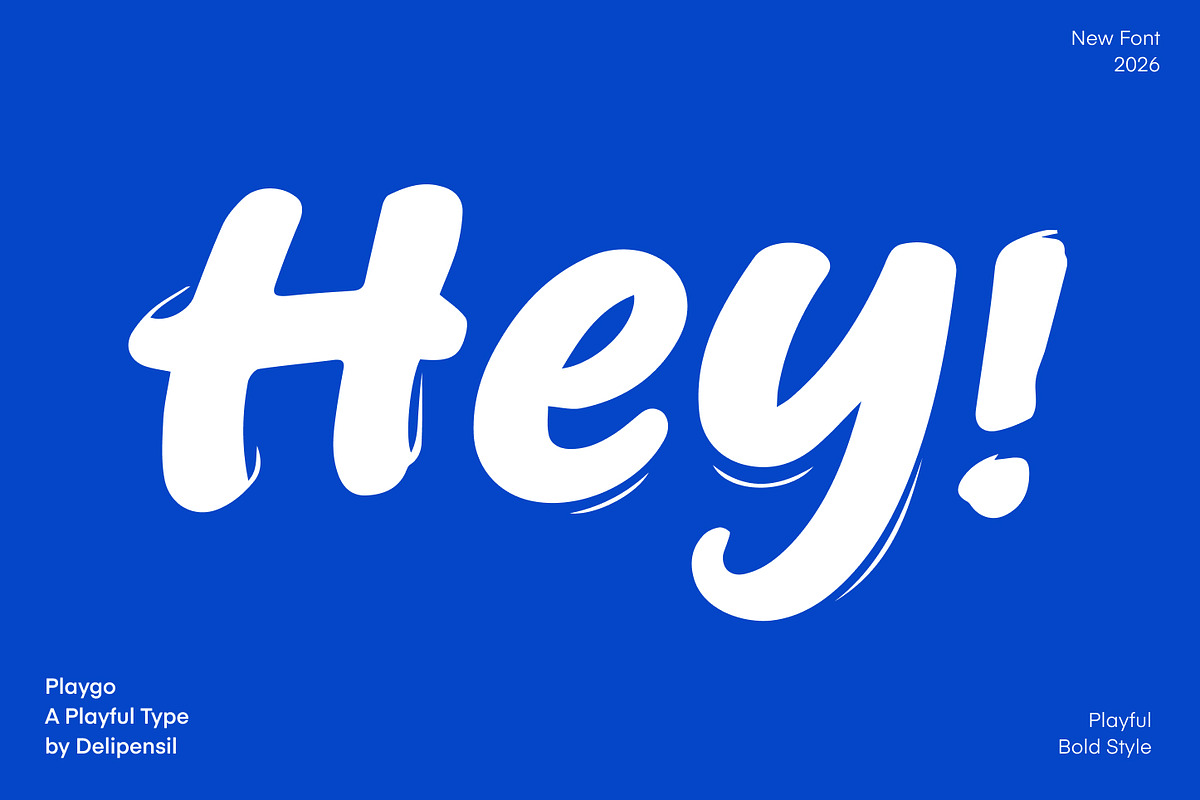 Playgo - Bold Playful Display Font, a Handwritten Font by delipensil (Photo 2 of 8)
