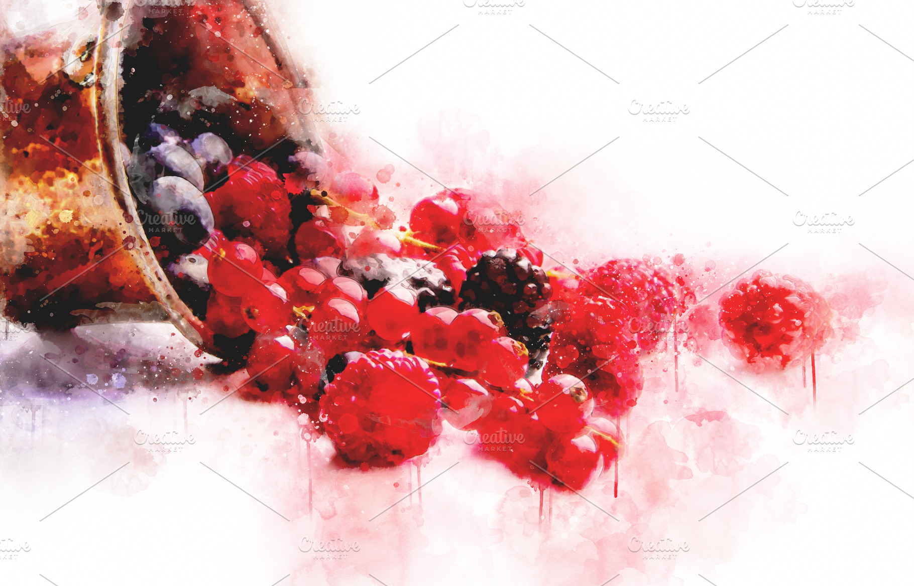 Watercolor Illustration Berries, a Food & Drink Photo by MDG