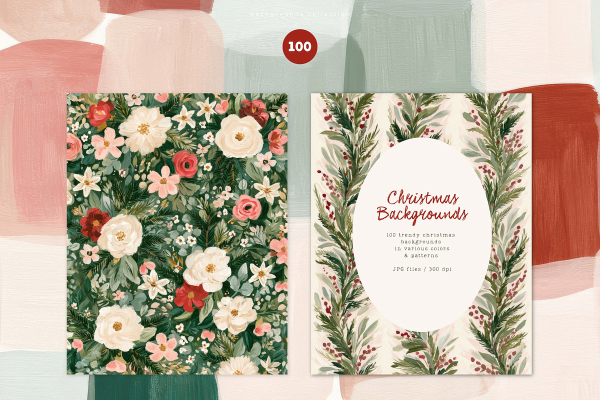 100 Christmas Backgrounds, a Background Graphic by PeDe Designs (Photo 5 of 16)