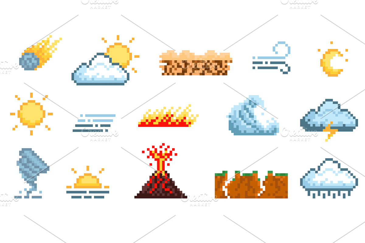 Pixel cataclysm and weather, an Illustration by YummyBuum