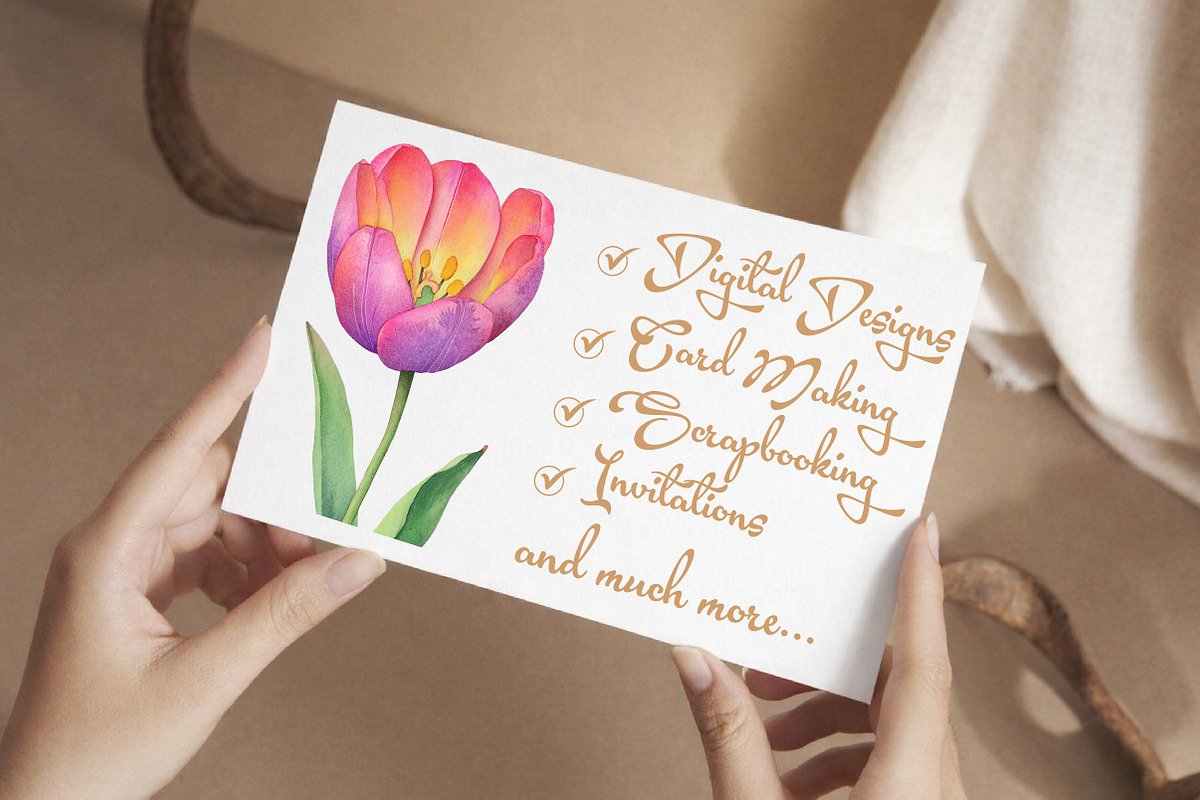 Watercolor Tulip Clipart, an Illustration by Libby Wishes (Photo 4 of 6)