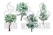 Trees Watercolor clipart. Forest, a Decorative Illustration by NKTKNS (Thumbnail 3 of 8)