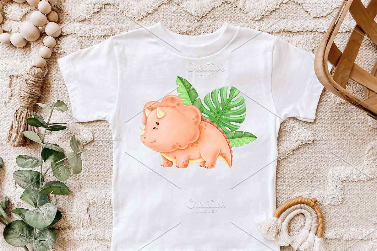 Watercolor Dinosaur Png Clipart, an Illustration by ekossa_art (Photo 5 of 6)