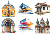 Museum Watercolor Clipart, an Illustration by Craft Nest (Thumbnail 4 of 8)