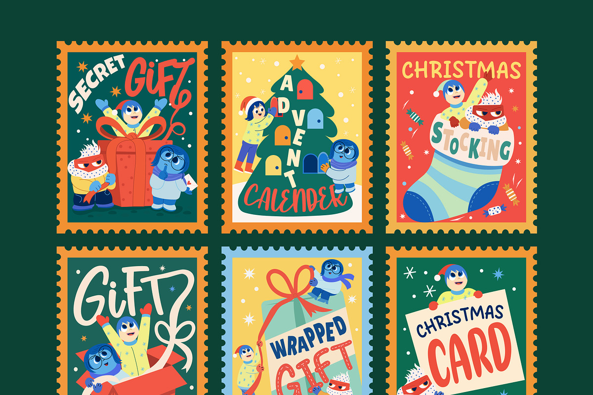 50 Christmas Stamp Illustrations, a Seasonal Illustration by Vectors Market (Photo 9 of 11)