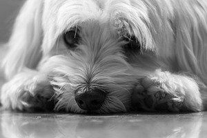 Resting Maltese Puppy
