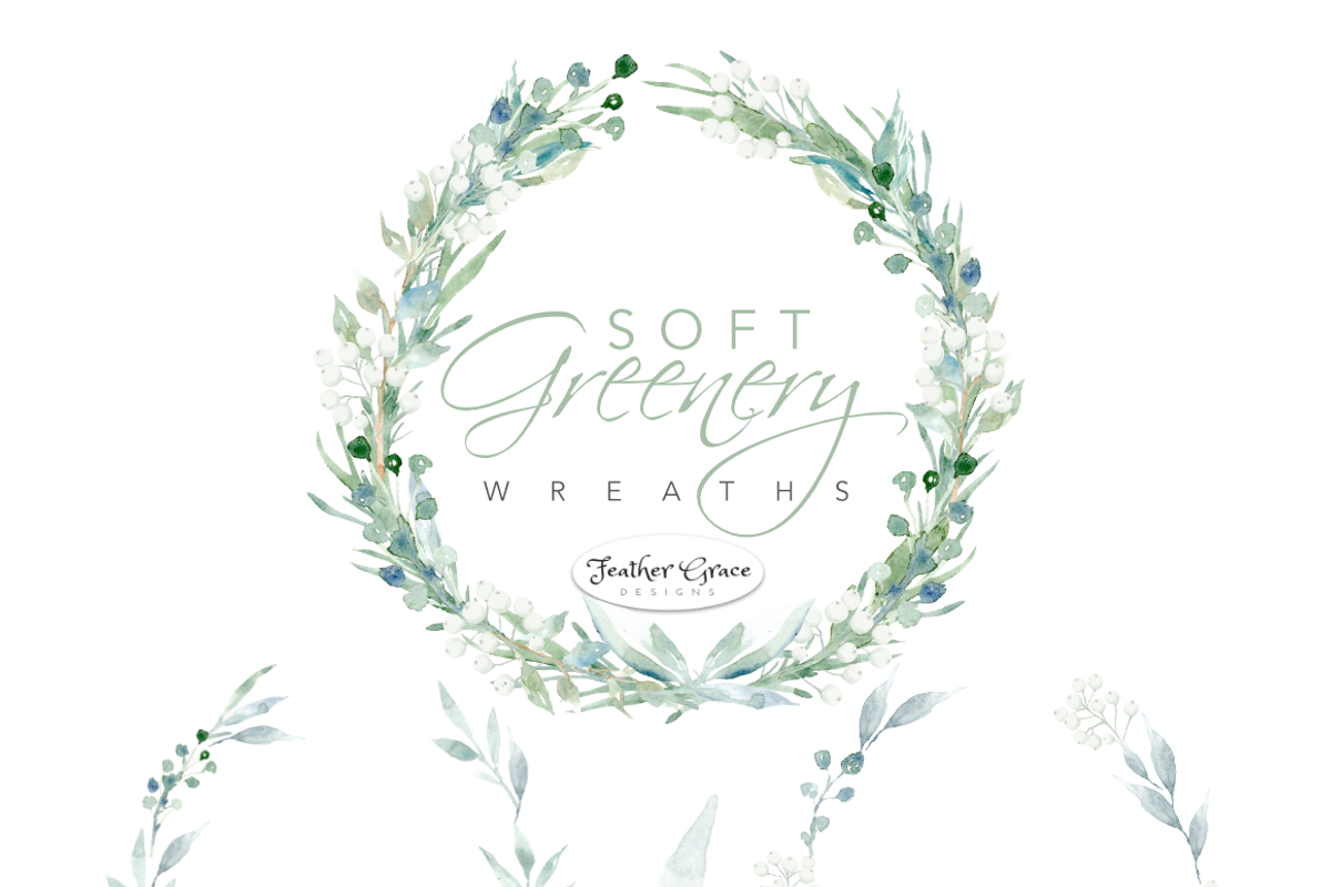 Watercolor Greenery & Wreaths, an Illustration by Feather Grace Designs (Photo 11 of 11)