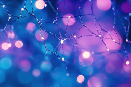 Vibrant blue chaotic network structu, a Photo by Iftikhar Alam