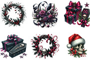 Gothic Christmas Watercolor Clipart, an Illustration by CraftArtStudio (Thumbnail 2 of 6)