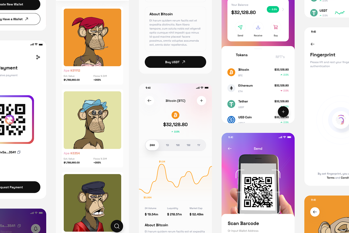 Crypee - Crypto Wallet Mobile Apps, an UI Kit Template by pickolabstudio (Photo 4 of 6)