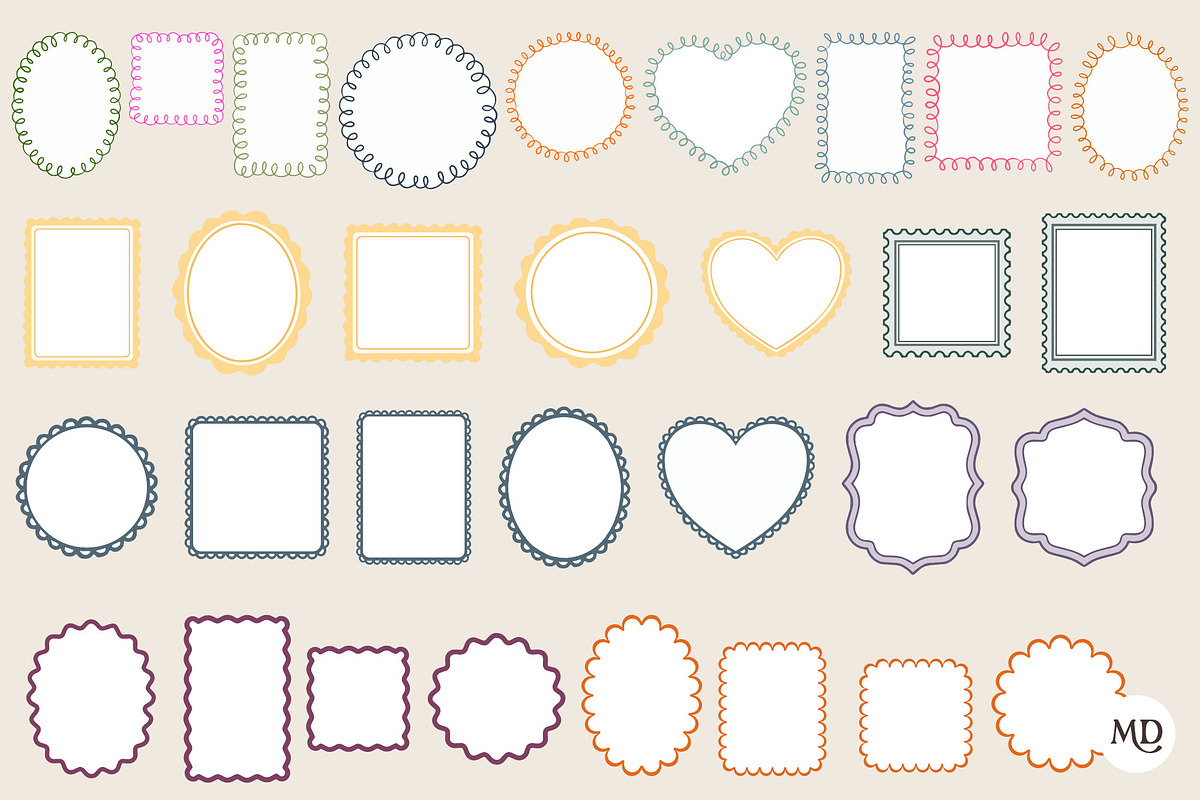 Whimsical Coquette Frames Bundle, a Decorative Illustration by marie dricot (Photo 5 of 12)