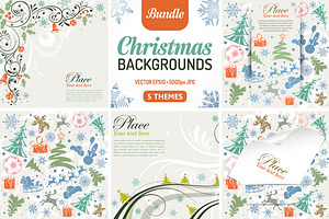 Christmas Backgrounds, a Decorative Illustration by TAlex