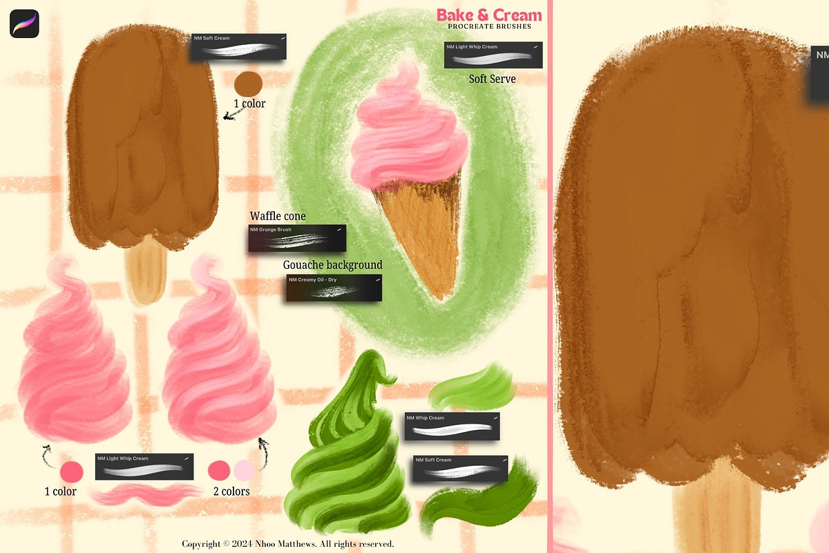 Procreate Food Brushes Bake & Cream, a Brush Add-On by Fashion Workshop Bkk (Photo 7 of 11)