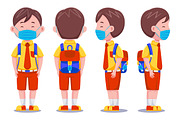 Cute Kids Boy Student Vector Pack, an Object Graphic by MEDZ (Thumbnail 3 of 13)