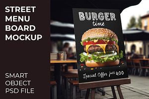 Street Menu Board Mockup