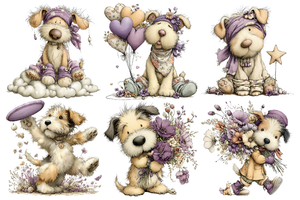 Whimsical Dog Clipart, an Illustration by Pixels.Craft (Photo 5 of 5)