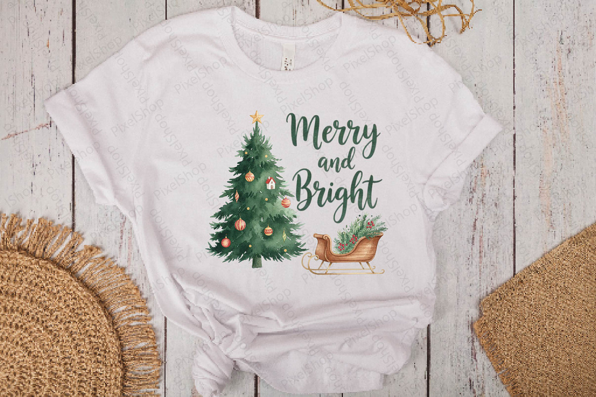 Merry & Bright Watercolor Christmas, an Illustration by DreamPrint404 (Photo 6 of 7)