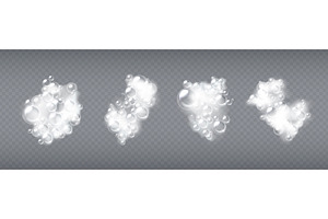 Bathing foam clusters with soap, an Object Illustration by art PVP - market