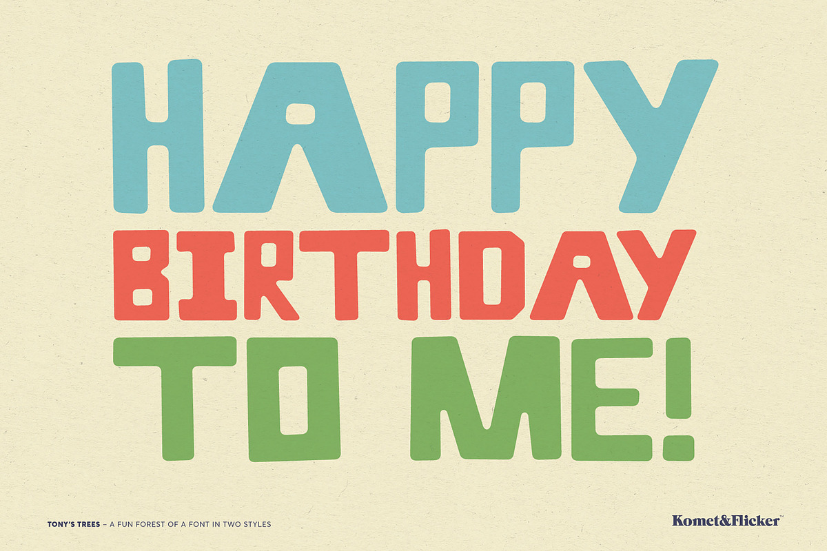 Tony's Trees - A Fun Forest Font!, a Sans Serif Font by Komet & Flicker (Photo 8 of 14)