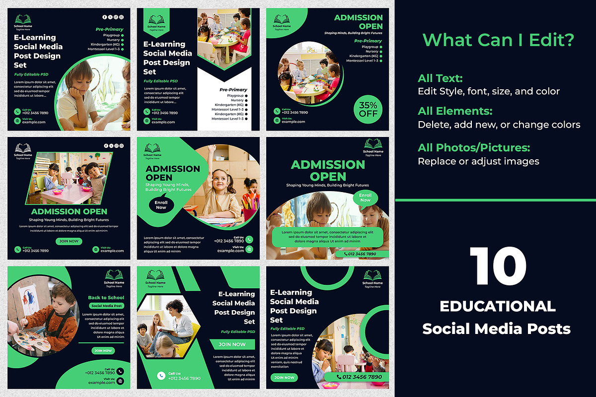 College Editable Instagram Post, a Social Media Template by Mohammad Sarfaraz (Photo 3 of 5)