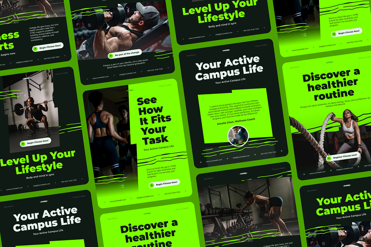 Vyro - Healthy Fitness Social Media, a Social Media Template by SLAB! Design (Photo 7 of 8)