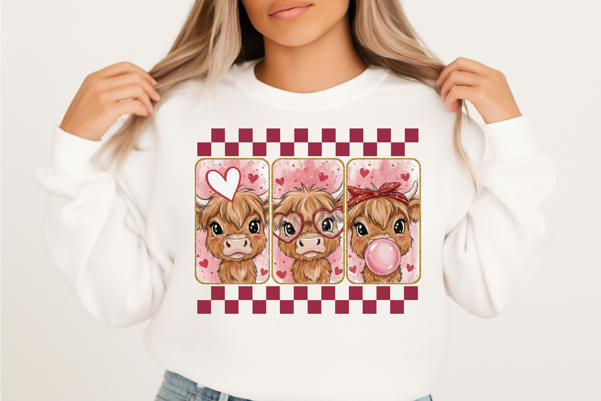 Cute Cow Valentine Png, Highland Cow, an Illustration by Designking (Photo 2 of 6)