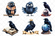 Watercolor Raven Clipart, an Illustration by Dream Creation (Thumbnail 2 of 5)