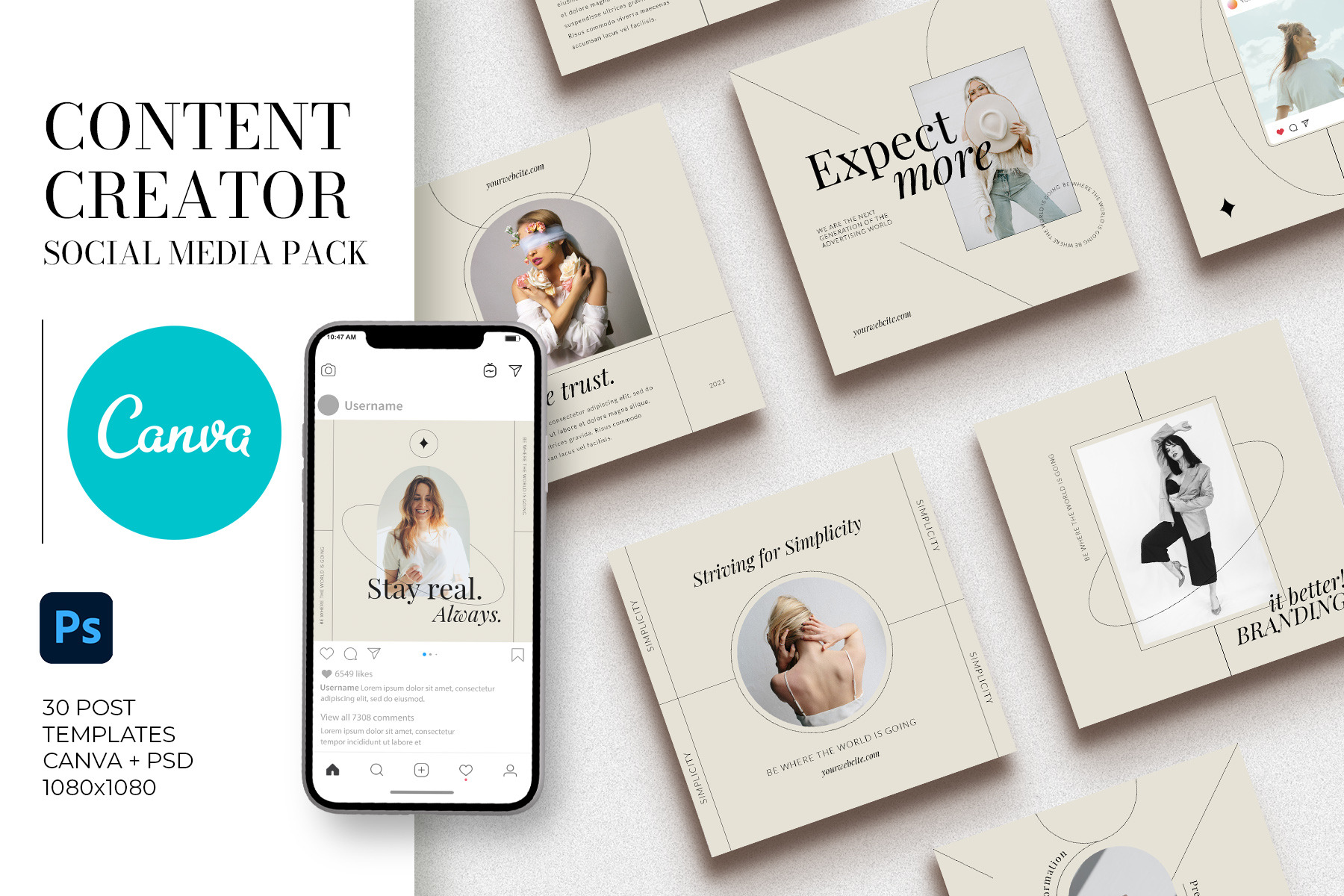 Canva Content Creator Instagram Pack, a Social Media Template by Anna ...