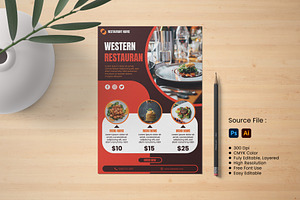 Western Food Restaurant Flyer