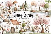 Watercolor Spring Scenery Clipart, an Illustration by Designworld (Thumbnail 1 of 4)