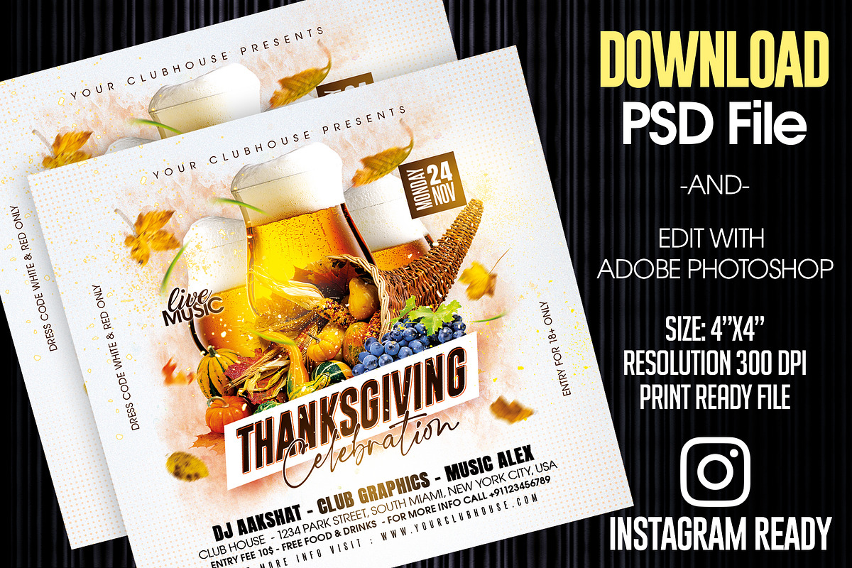 Thanksgiving Flyer Template, a Templates & Theme by MithilaCreation (Photo 2 of 6)