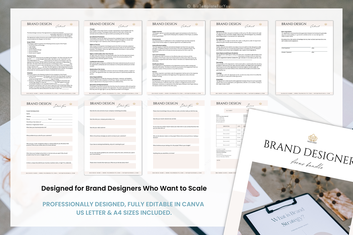 Brand Design Contract Template, a Marketing Template by BizTemplateForYou (Photo 2 of 8)