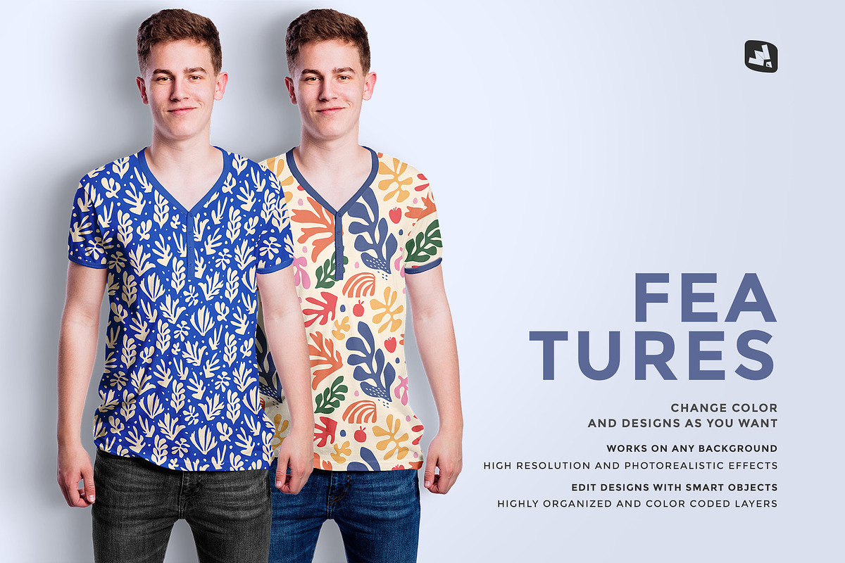 Men's Vneck Tshirt Mockup, a Shirt Mockup by Designertale (Photo 8 of 12)