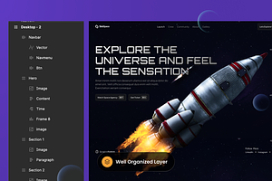 Space Travel Landing Page