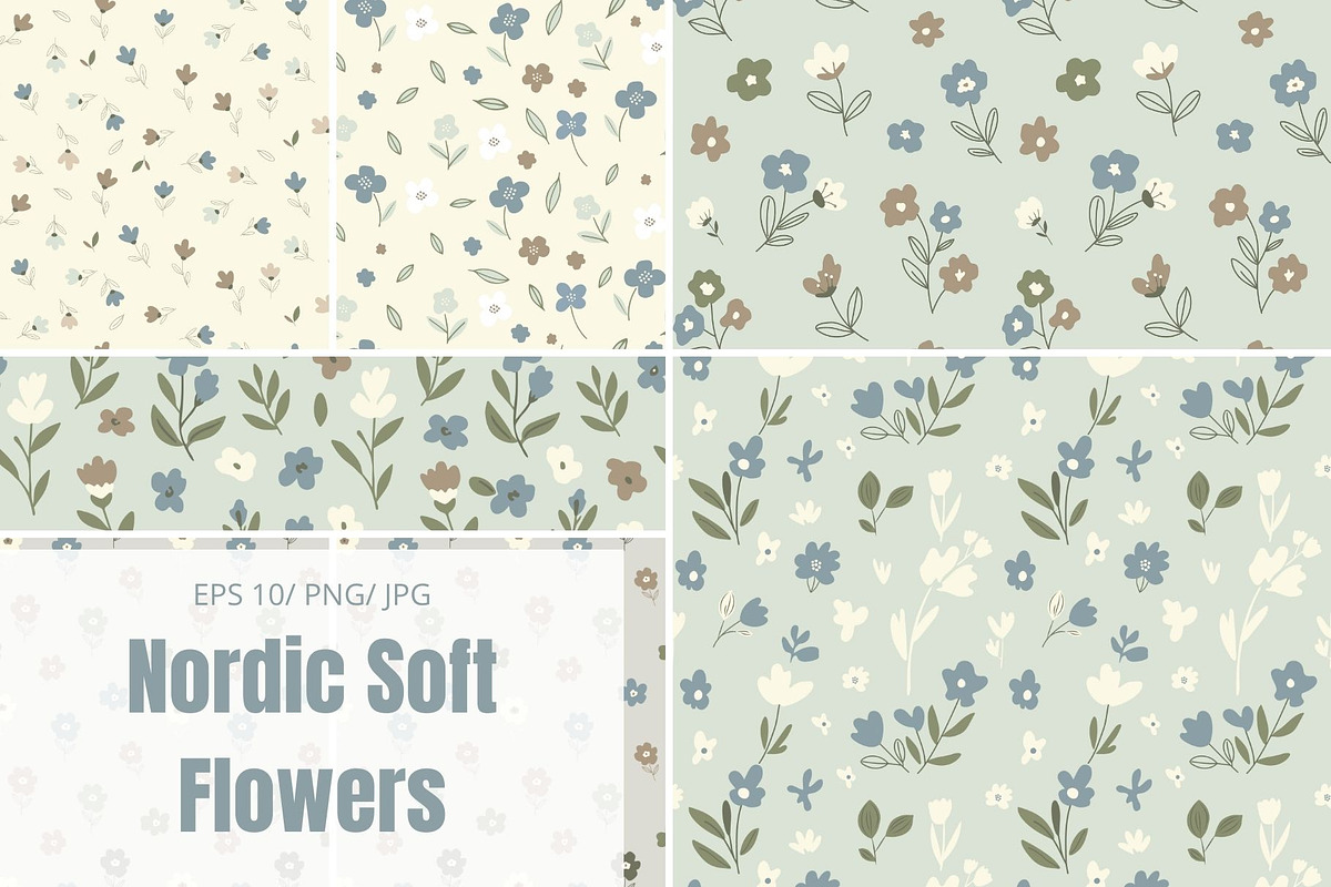 Soft Meadow Floral Pattern Pack, a Pattern Graphic by ItsReksita Pattern (Photo 1 of 14)